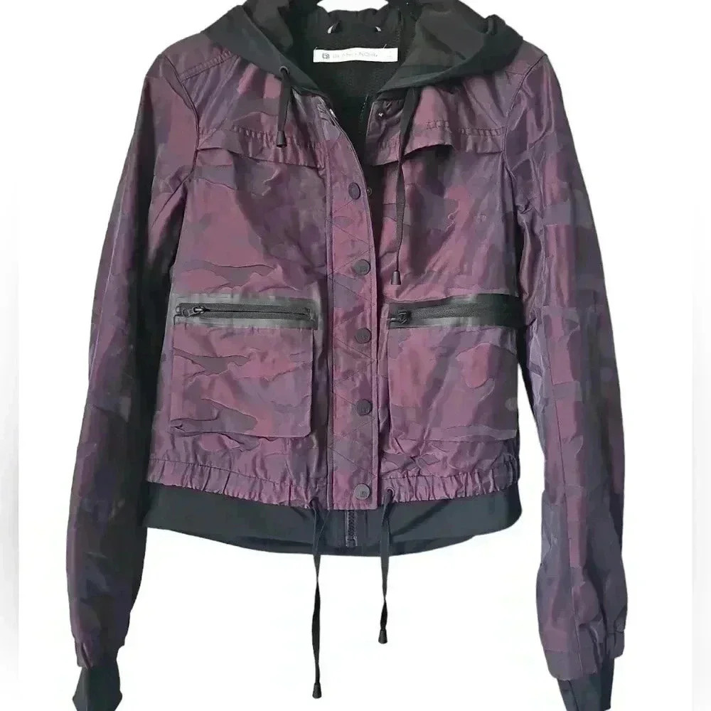 Blanc NOIR SkyFall Aviator Jacket Aubergine Camo Women's Sz Small